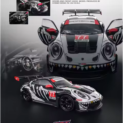 Demon King Auto 1:64 911RS hood with double doors that can be opened, Hua Gulong painting, alloy car
