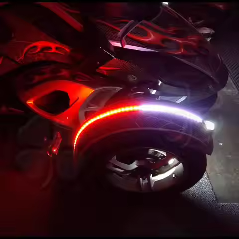 2x Dual Color LED flex Fender Channel Strip Red White Can Am Spyder f3s ryker dual color 3528 Orange