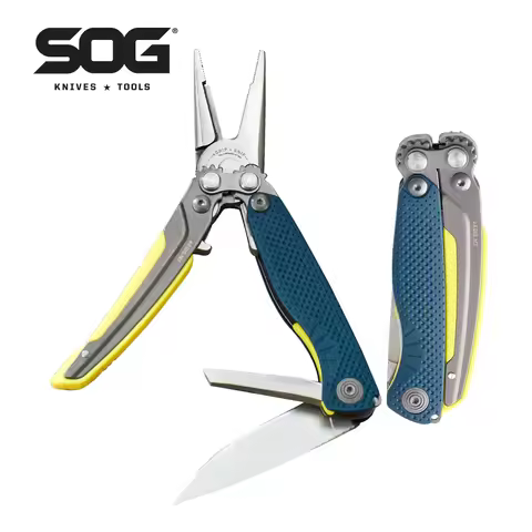 SOG 5 In 1 Mini Multi-tool Fishing Pliers Lightweight Compact Small Folding Multitool Pocket Knife O