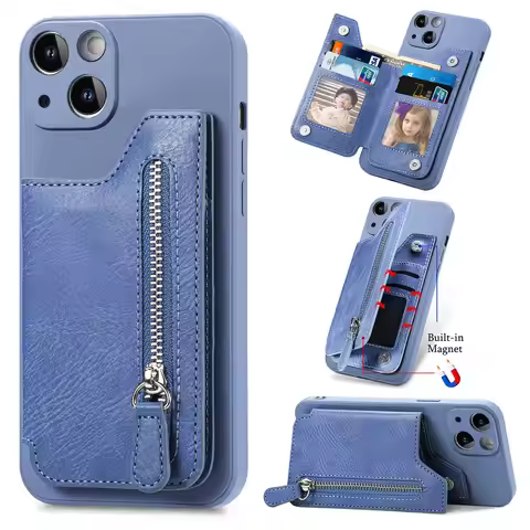 Zipper Multi 4 Cards Wallet Case For OPPO A79 5G 4G A78 A77 A77S A74 A73 A72 A71 Luxury Leather Magn