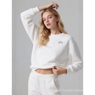 2025 Foreign Trade alo Multicolor Embroidery 220gsm Round Neck Sweatshirt Casual Comfortable Sports 