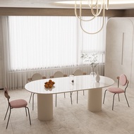 【SG⭐SALES】Sintered Stone Nordic Dining Table Set w Chair Grey/White Marble Dining Table Scratch Resi