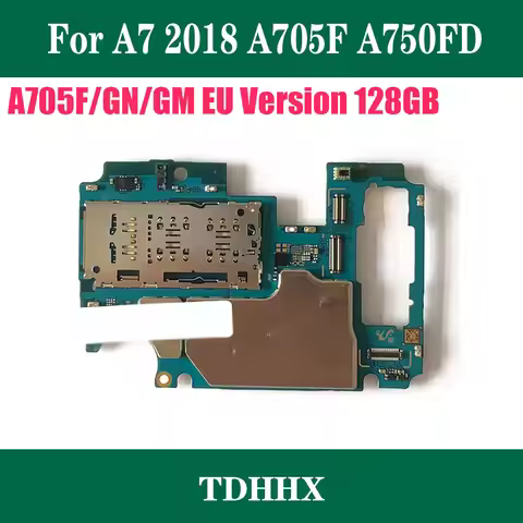 Free Ship Logic Board EU Version A7 2018 A750F A750FD A750FN SM-A750GN A705F 64GB 128GB Motherboard 
