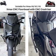 Xmax Floorboard with Crash Bar protection CNC Anti-rusty Suitable for Xmax V1 /V2 /V3