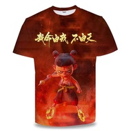 Movie Nezha Pattern 3D printing T-shirt Child Woman Men Short sleeves Demon Boy Nezha Destiny Unyiel