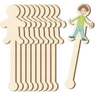 Lesnala 100Pcs Wooden People Shaped Craft Sticks for Unisex Student DIY Project Making Classroom Hom