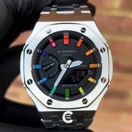 彩虹色《改裝訂製》G-SHOCK特別限量版 男裝女裝手錶鋼錶電子錶 防水潛水錶 農家橡樹 Casioak Casio G Shock Special Limted Edition GMAS2100 L