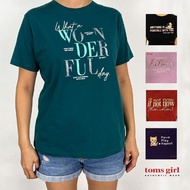 Toms Girl Loose Cut short sleeve T-shirt with print for ladies women 100% fully cotton made in malay