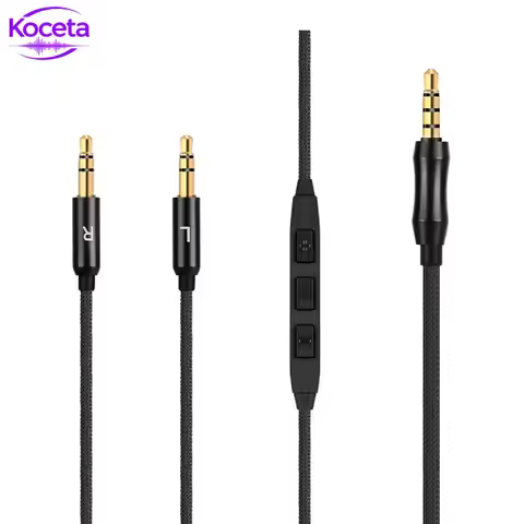 Koceta OFC 3.5mm To Double 3.5mm Headset Cable On-Ear Headphone Upgrade Replacement Cable Wire For H