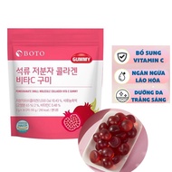 Kẹo Collagen Lựu BOTO Vitamin C Gummy Pomegranate Low Molecular Collagen Vita C Hàn Quốc