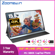 ZOOMEDIN 15.6'' 4K Resolution IPS 100%sRGB USB Type-C UHD Portable Monitor Built-in Dual Speakers and No Battery, Portable Monitor for Laptop, monitor portable, Portable Screen Monitor, portable display, portable screen