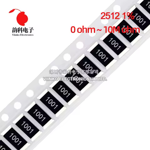 50pcs 2512 1% SMD resistor 0R ~ 10M 1W 0 1 10 100 150 220 330 470 ohm 1K 2.2K 10K 100K 220K 1R 10R 1