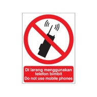 PROGUARD | PS 1111/ PS 2111/ PS 1111L/ PS 2111L - SIGNAGE DI LARANG MENGGUNAKAN TELEFON BIMBIT