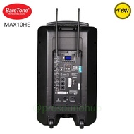 Baretone MAX10HE MAX 10 HE Speaker Portae Trolley Mic Wireless Microphone Bluetooth TWS