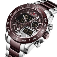 Naviforce นาฬิกาข้อมือนาฬิกาดิจิตอลของผู้ชาย LED แนวสปอร์ตสำหรับผู้ชาย, นาฬิกาข้อมือควอตซ์กันน้ำเรืองแสงนาฬิกา relogio masculino