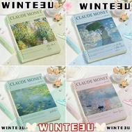 WINTE3U A5 Loose-leaf Notebook, Monet Oil Paint Smooth Writing Binder Ring Notepad, Portable Horizon