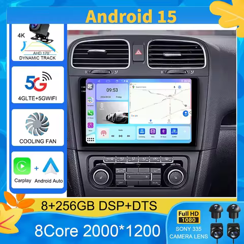 Android 15 Car Radio For Volkswagen Golf 6 2008-2016 Multimedia Video Player GPS Stereo Navigation N