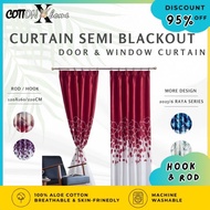 #37 C21-29/C160-179 Curtain Langsir Semi Blackout 2in1 Hook Rod type Langsir Pintu Tingkap Door Curt