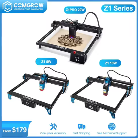 COMGROW Z1 5/10/20W Laser Engraver Desktop CNC Laser Engraving Cutting Machine DIY Woodworking Metal
