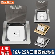 Hidden 380V Three-Phase Four-Wire 16A Ground Socket 120 Type Waterproof 3-Phase Electric High Power 