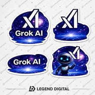 Grok AI for all device stickers logos emblem