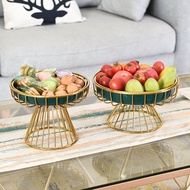 Modern Light Luxury Metal Ceramic Water Platter Fruit Plate Decoration European Luxury Snack Snack P