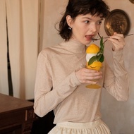 MintCheese 基本百搭 蘭精天絲澳毛高領打底衫 燕麥米/花蕊黃