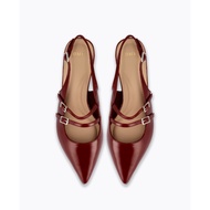 Inca Slingback Mary Jane Flats (Patent/Glossy) - Red
