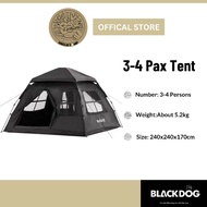 Blackdog 3-4 Pax Tent Easy Build Spring Support 150D Oxford Cloth Portable Camping