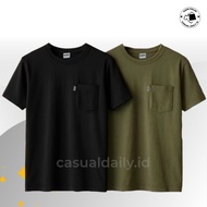 KATUN [ 2 Pcs ] Plain Black and Army Shirt - MBN - Premium Semi-Cotton Pocket Shirt - CasualDaily.Id