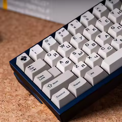 Keebox Classic Black Russian Mechanical Keyboard Keycaps Cyrillic PBT Dye Sub For Cherry Profile