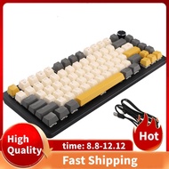 K82 Gaming Keyboard with Media Knob, Hot-Swappable Mechanical Keyboard Wired,  Blue Switch Key Cable