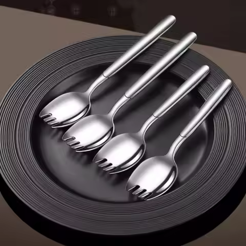 316 Stainless Steel Fork Household Spork Spoon One Salad Spoon Cake Fruit Fork Western Fork Tablewar
