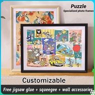Photo frame jigsaw puzzle mounted frame solid wood 1000 pieces jigsaw puzzle frame wall mounted 50x7