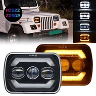 5X7 LED Headlights, 180W 7X6 Headlights Accessory Kit with Yellow Turn Signal White DRL for YJ XJ Tr