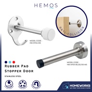 HEMOS STAINLESS STEEL DOOR STOPPER/WITH HOOK WALL MOUNTED ANTI-NOISE PENYUMBAT PINTU HM-5905,5906