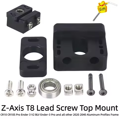 3D Printer Upgrade Aluminum Z-axis T8 Lead Screw Top Mount Bracket for Ender-3/Pro/CR10 V2 Z-Rod Bea