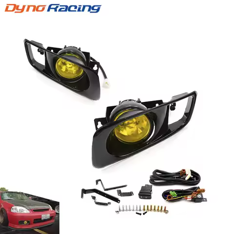 Yellow /Clear Fog Light lamp Halogen fit 99-00 FOR HONDA CIVIC 2/3/4 dr EK EM JDM Kit EX DX LX SI Si