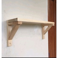 SIKU Dutch teak shelf 50x13 including wooden bracket angle support