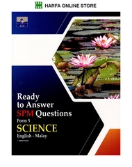Buku Rujukan : Ready To Answer UASA Questions Science  Form 5 ( English- Malay )