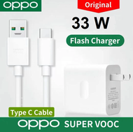 ชุดชาร์จ Oppo Super VOOC 4.0 33W หัวชาร์จเร็ว original 1:1 หัวชาร์จ+สายชาร์จ Type-C 6A Super Fast Charging สำหรับ Reno Realme OPPO A74/A95/A97