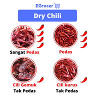 Dry Chili / Cili Kering / Cabai Kering / lada /cili kering tidak pedas / cili gemuk 辣椒干 (100G)