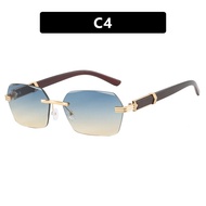 JN IMPRESSION Cắt không gọng cạnh nhỏ khung vân gỗ chân kính mát không thường xuyên vuông kính râm h