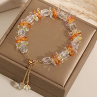GHGH Summer Crystal Beaded Bracelet Female Niche Design Bracelet Send Sisters Girlfriends Bracelet P