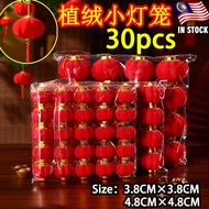 【IN STOCR】30Pcs Spring Festival Flocking Red Small Lanterns CNY Decoration 2026 Hanging Palace Lante