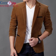 COZY Mens Fashion Blazer สไตล์อังกฤษแบบสบายๆ SLIM FIT ชายเสื้อชายเสื้อ Terno Masculino