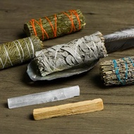 Kaori Sina California Imported White Sage/Blue Sage/Cedar Stick|Plant Fragrance Tie Bundle Meditatio