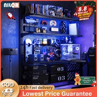 Rak Barang Vertical Floor Standing Gaming Room Metal Storage Rack Study Computer Desk Atmosphere Dec