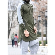 2023 Kurta Lelaki Viral Slant Jubah Arab Lelaki Long Sweatshirt Lelaki Jubah Muslim Size Plus