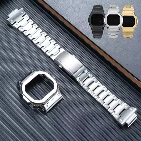 Stainless Steel Modified Watch Case and Watchband for Casio G-SHOCK Small Square 3229 GM-5600 DW5610
